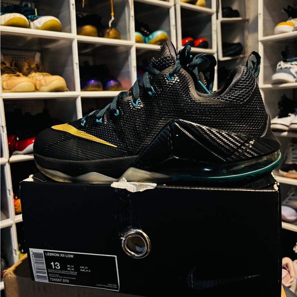 Nike LeBron 12 XXII Nike LeBron XXII Black Yellow Teal  with box  💯% authentic